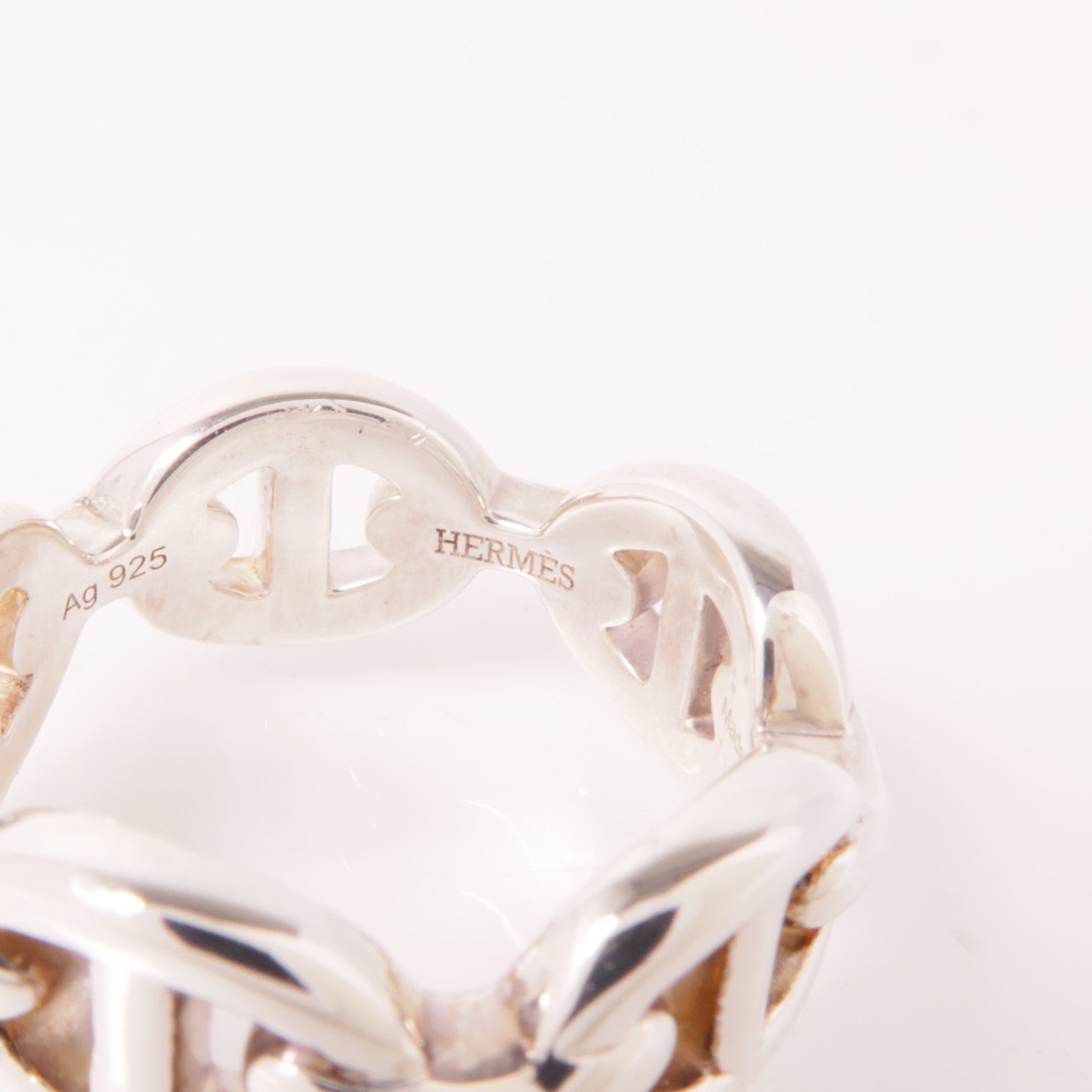 HERMES 925純銀Chaine d'ancre Enchainee Ring戒指US#4.5