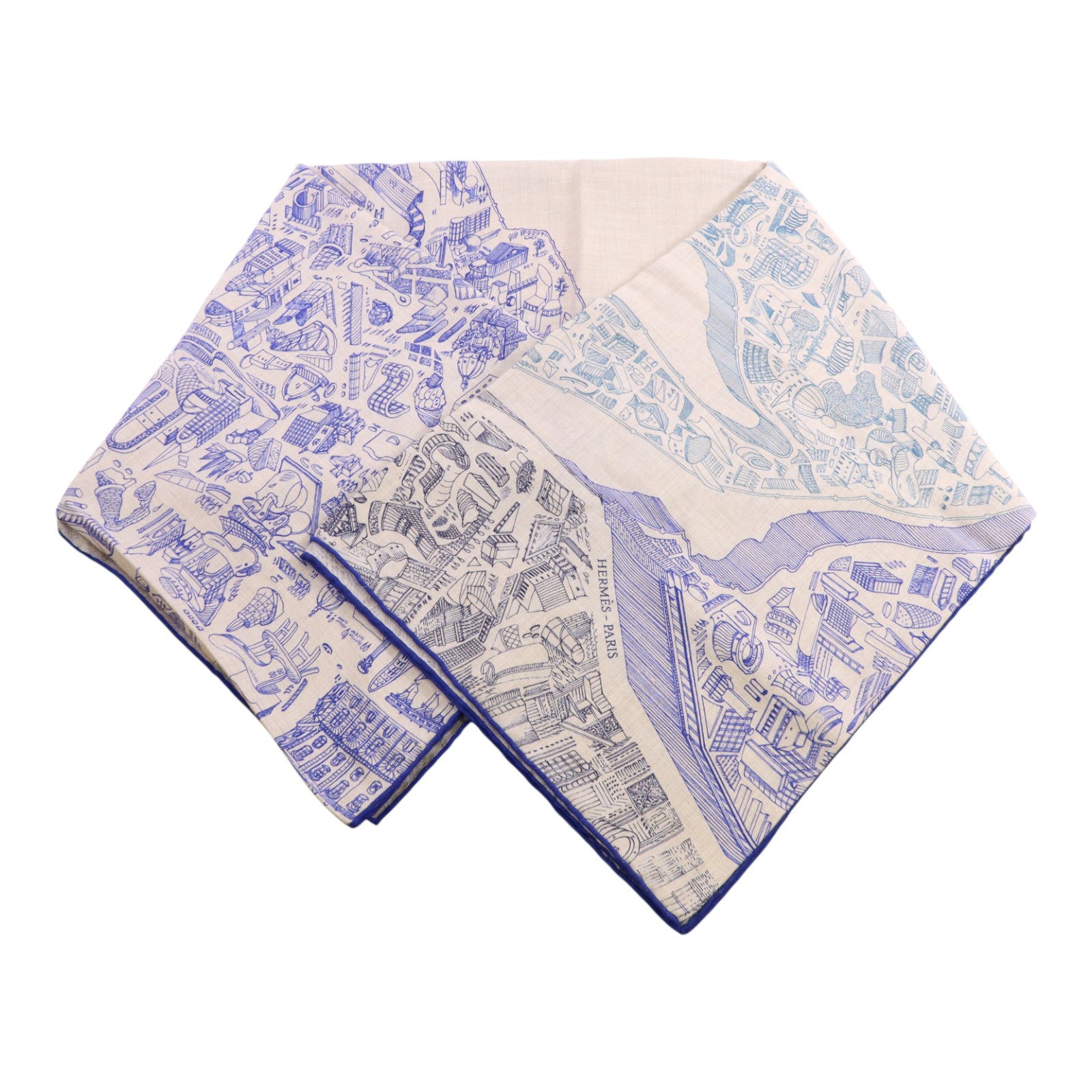 HERMES 羊絨/絲質Mors A Jouets Bandana Shawl 140x140絲巾