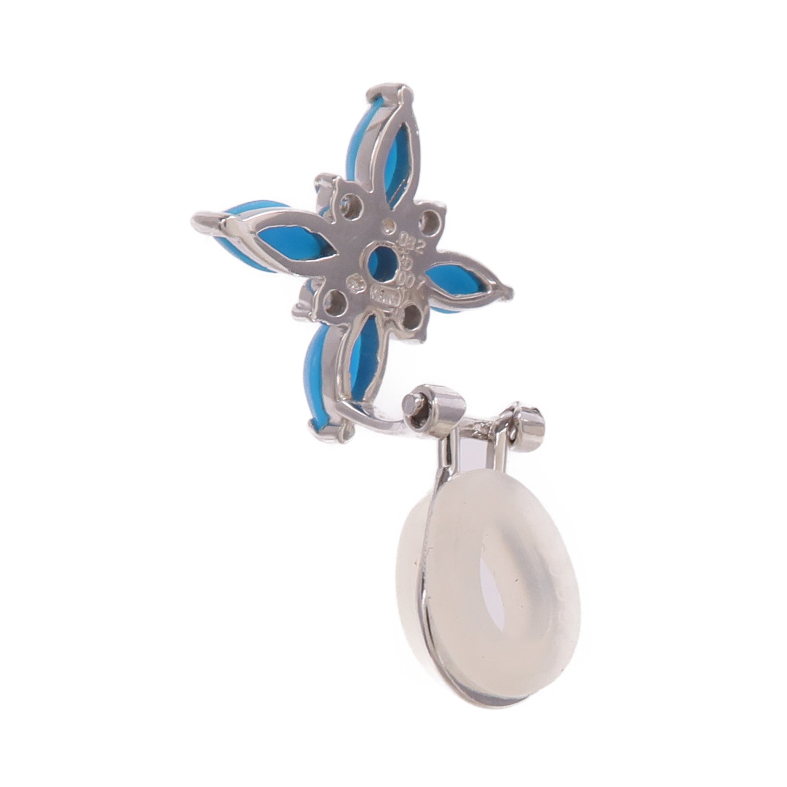 JEWELRY 【激減優惠】18K/14K白金Turquoise Diamond Earrings綠松石/鑽石耳環
