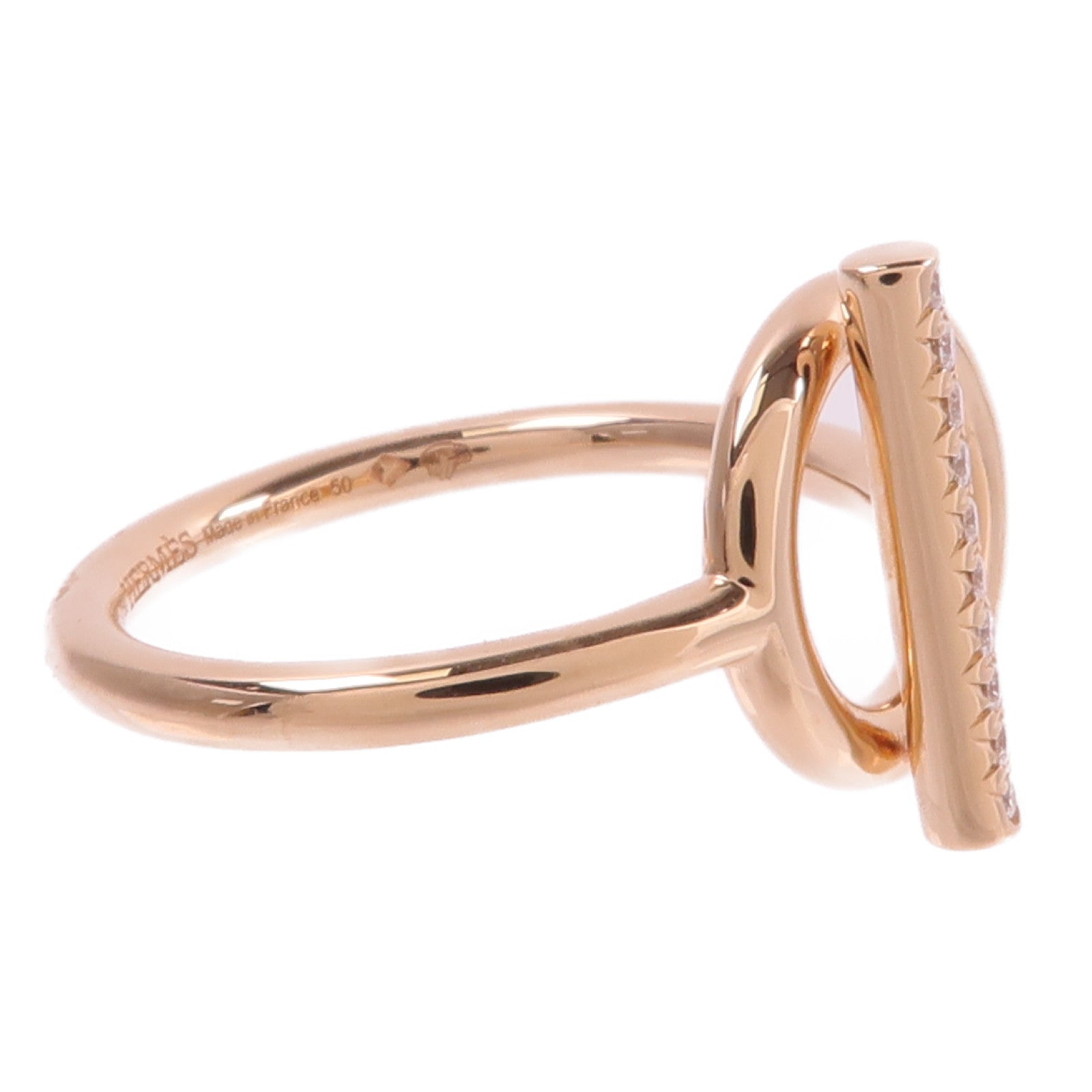 HERMES 18K玫瑰金Echappee Ring鑽石戒指