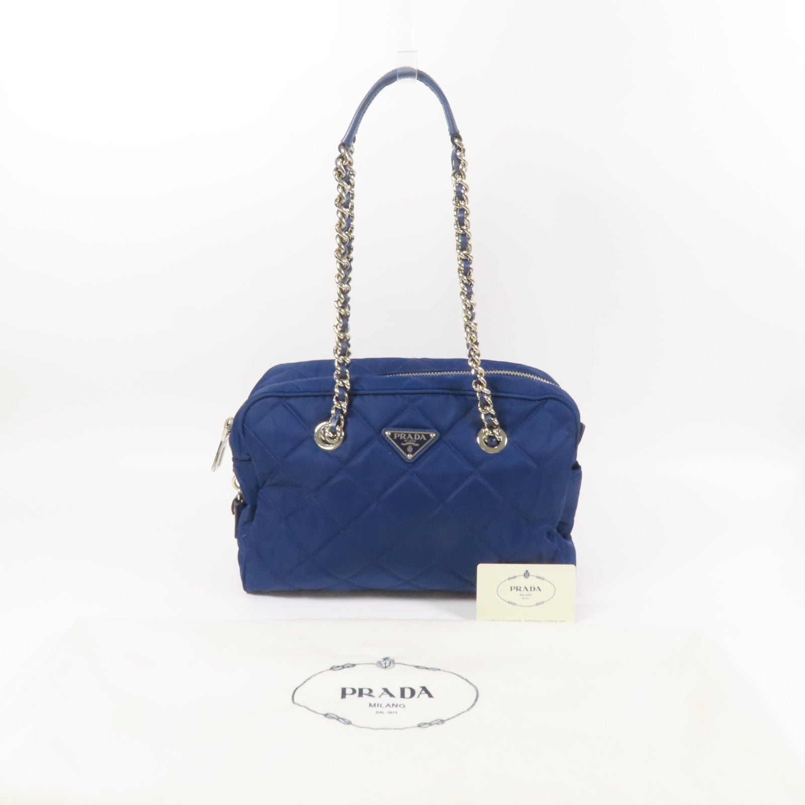 PRADA 尼龍Shoulder Bag銀扣肩背袋