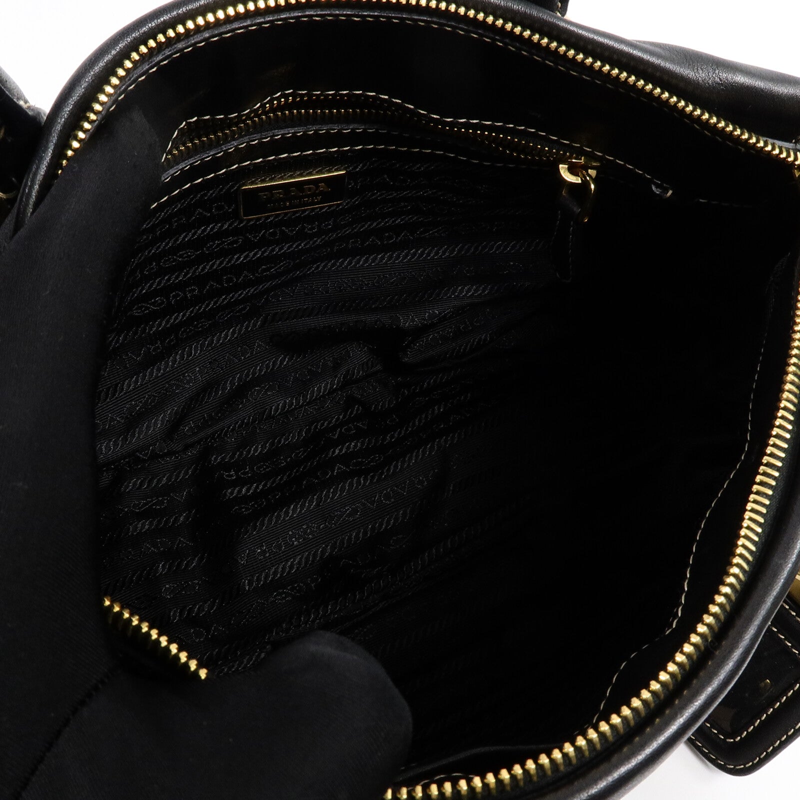PRADA 牛皮皮革/尼龍2 Way Shoulder Bag手挽肩背兩用袋