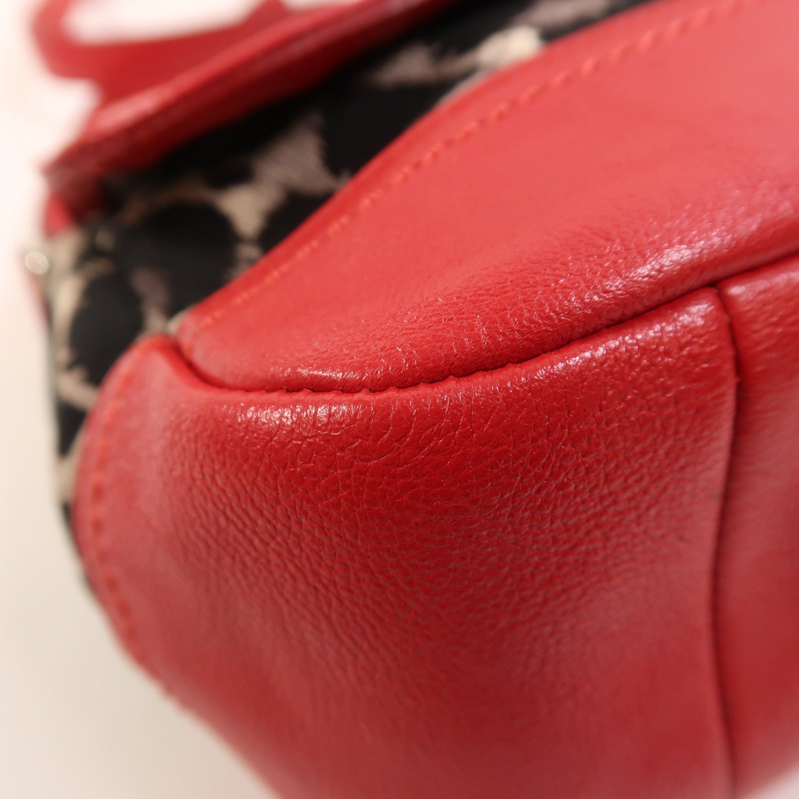 COACH 帆布/牛皮皮革Shoulder Bag銀扣肩背袋