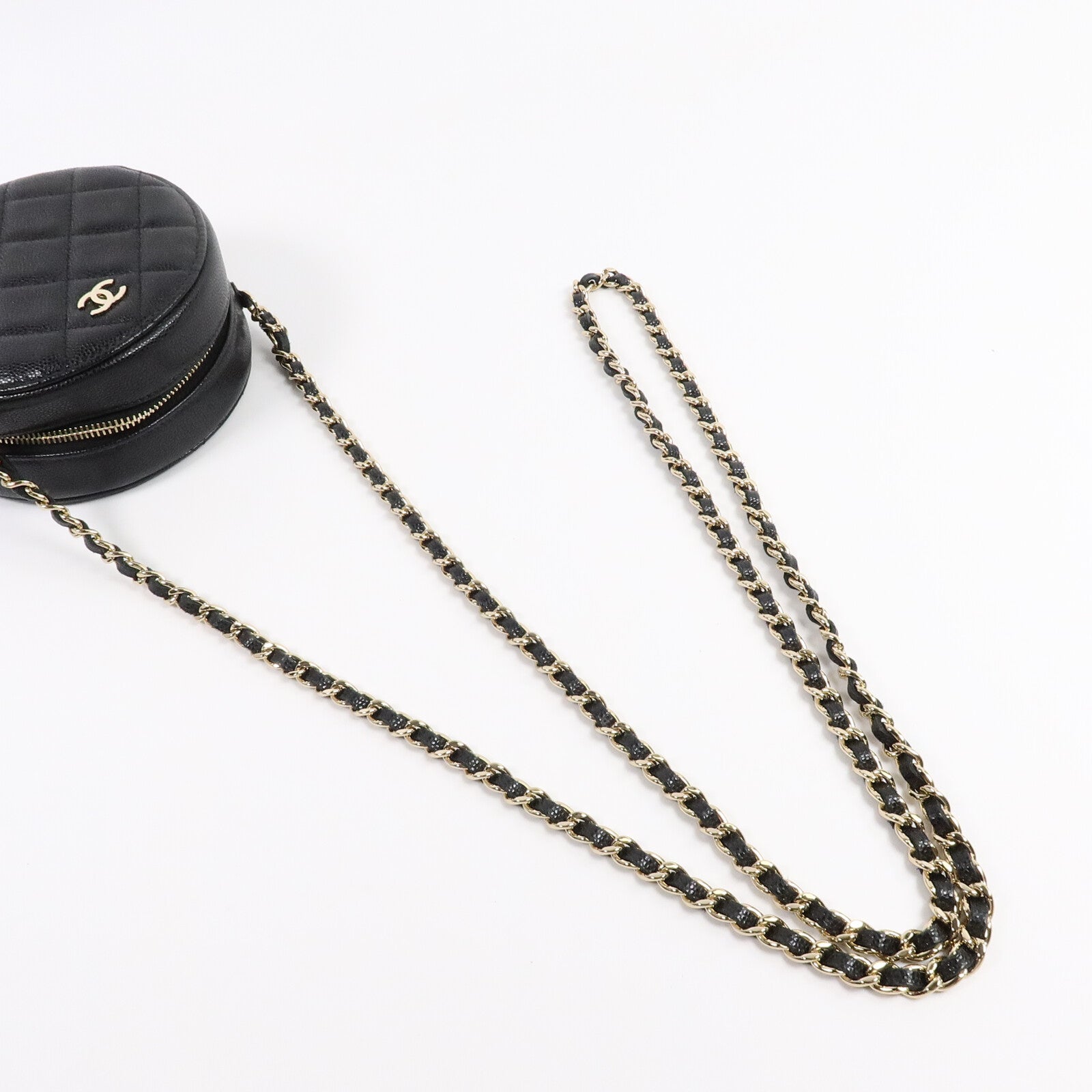 CHANEL 牛皮皮革Round Clutch With Chain肩背袋