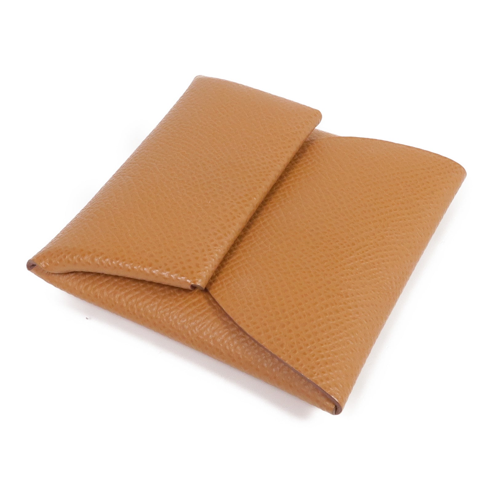 HERMES Epsom皮革Bastie Coin Case銀扣零錢包Gold