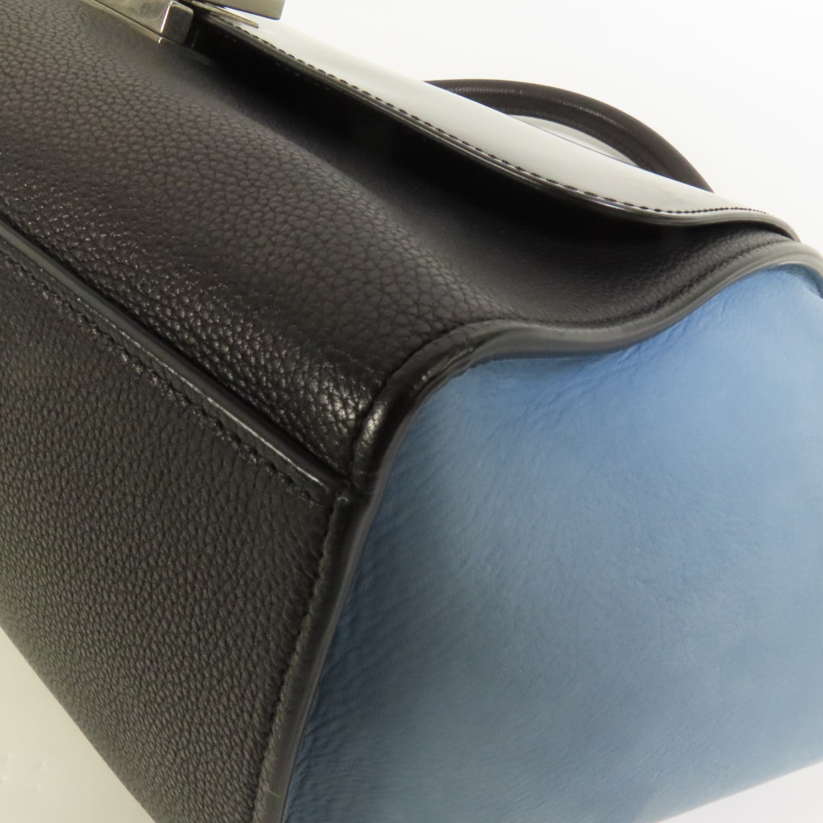 CELINE 牛皮皮革Trapeze銀扣手挽肩背兩用袋