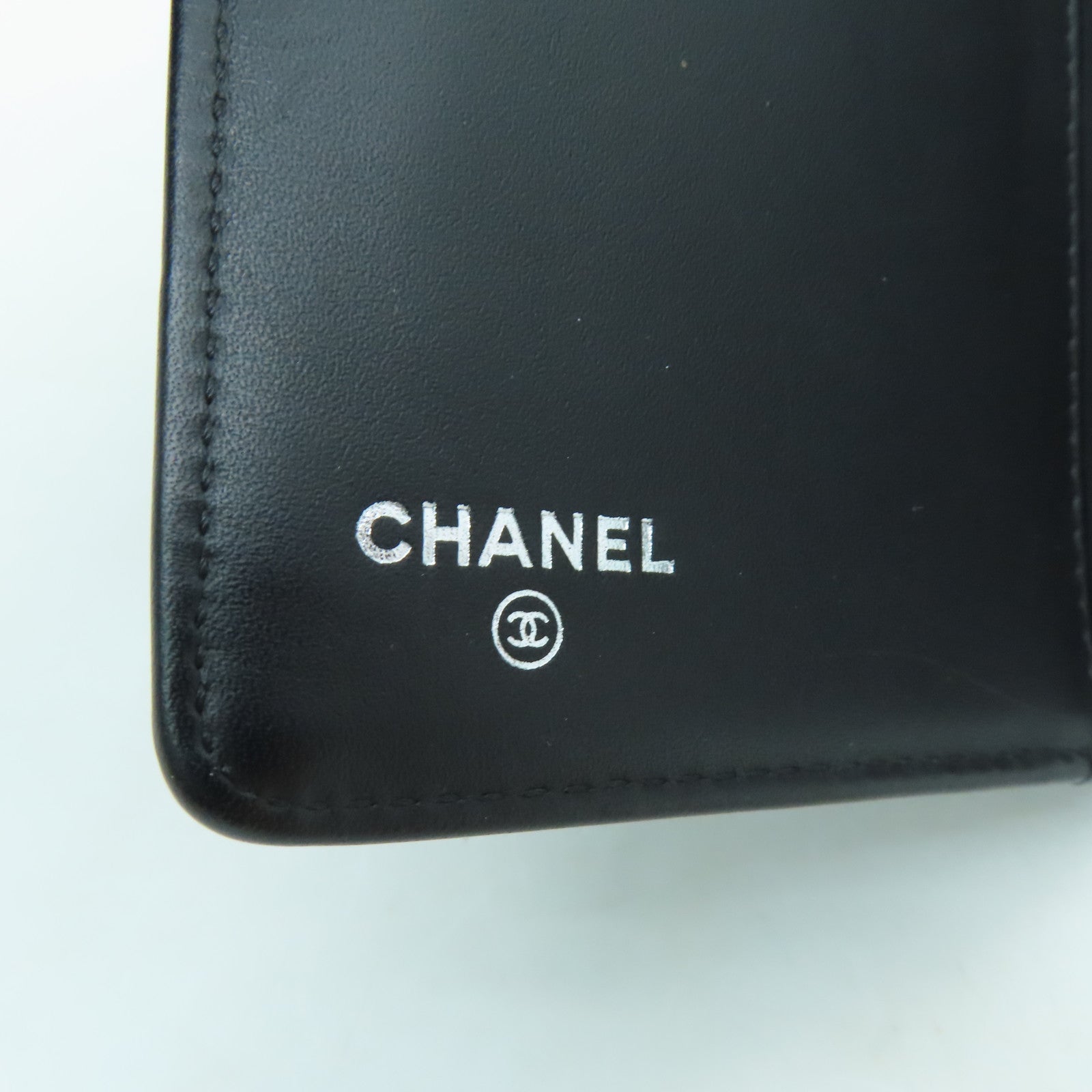 CHANEL 【激減優惠】菱格塗層皮革Boy Long Wallet銀扣長錢包黑色