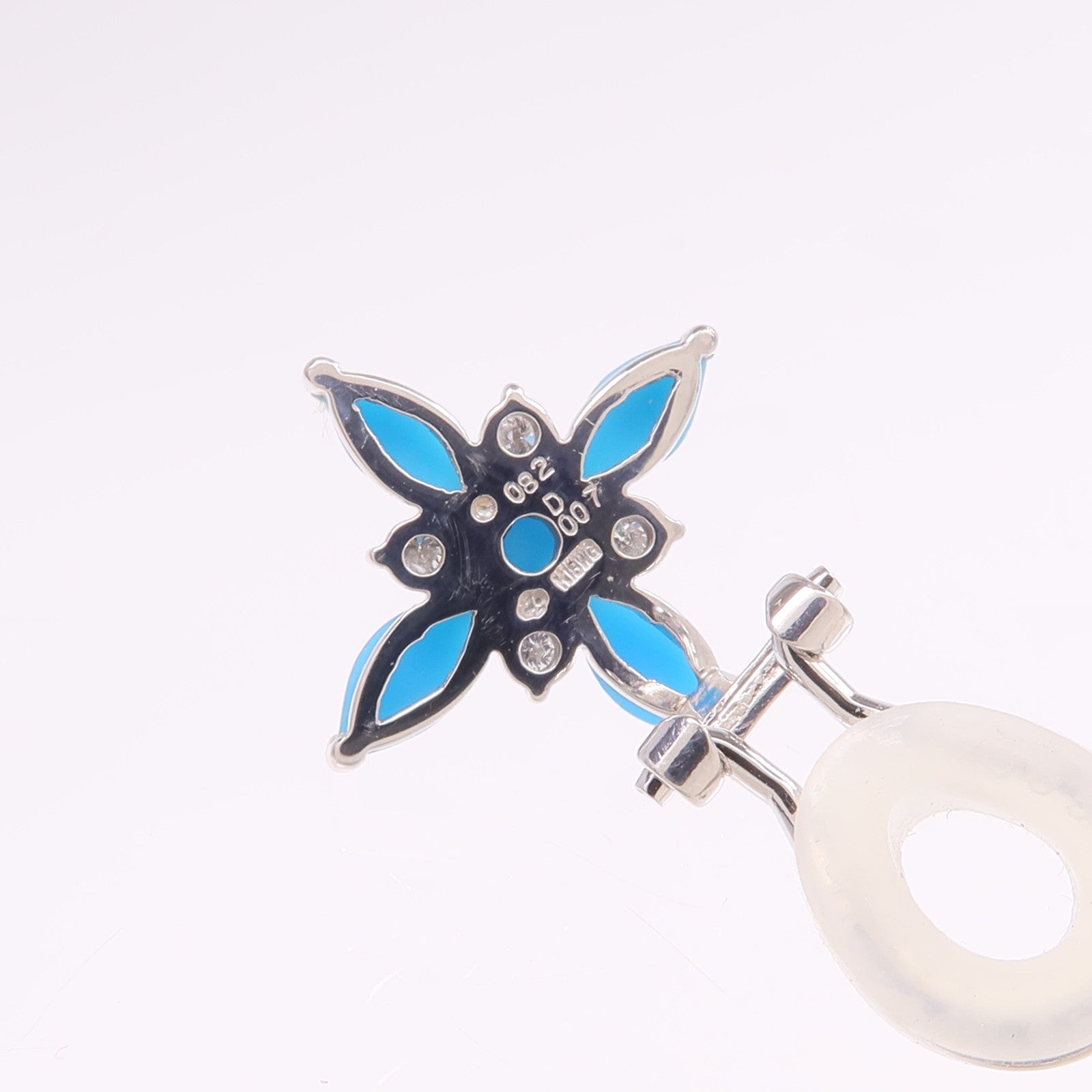 JEWELRY 【激減優惠】18K/14K白金Turquoise Diamond Earrings綠松石/鑽石耳環