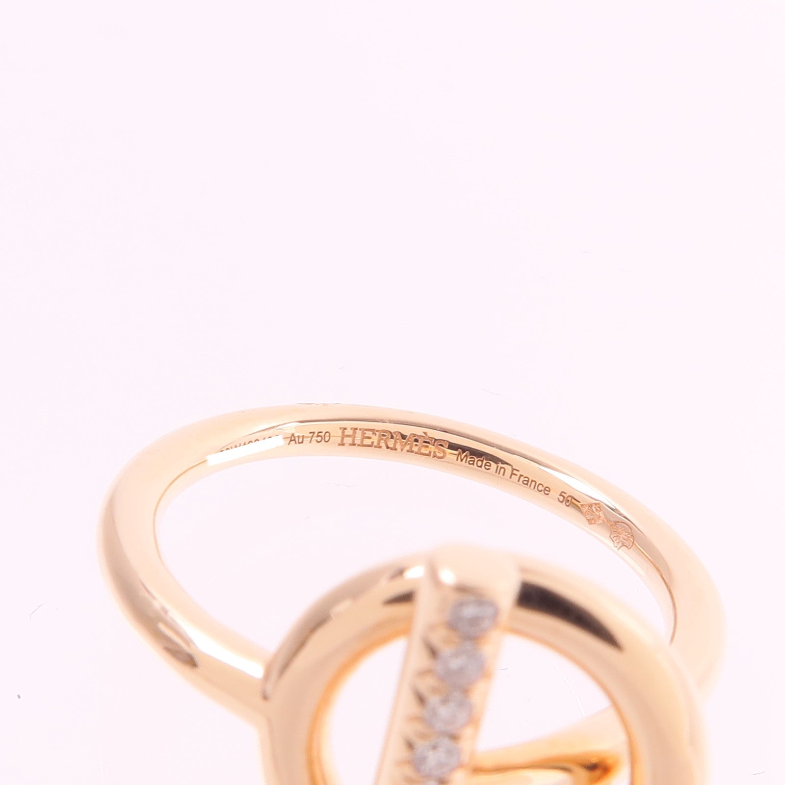HERMES 18K玫瑰金Echappee Ring鑽石戒指