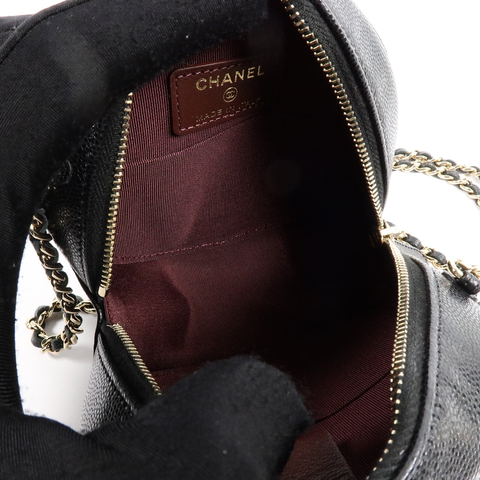 CHANEL 牛皮皮革Round Clutch With Chain肩背袋