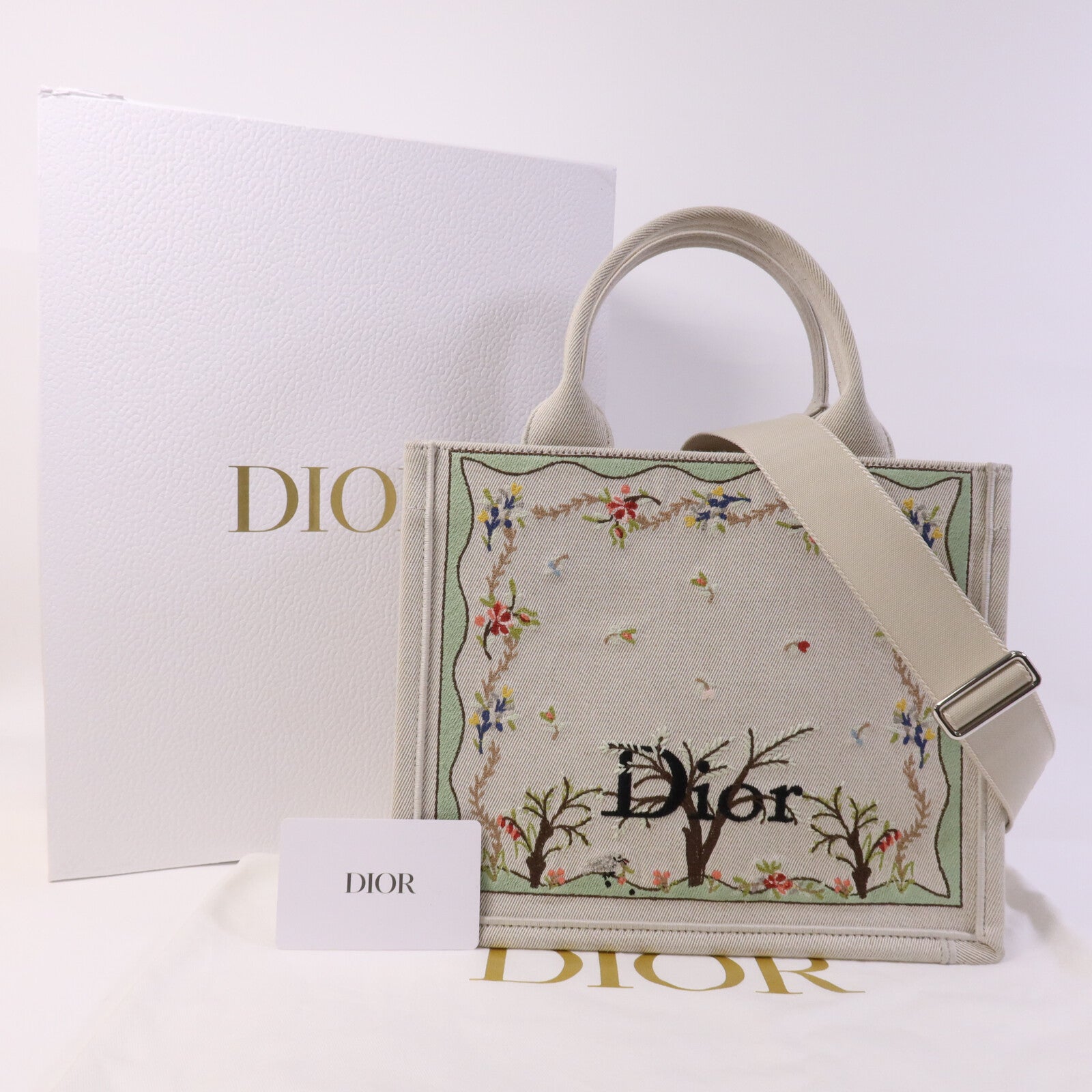 Dior 帆布Book Tote Small銀扣手挽肩背兩用袋