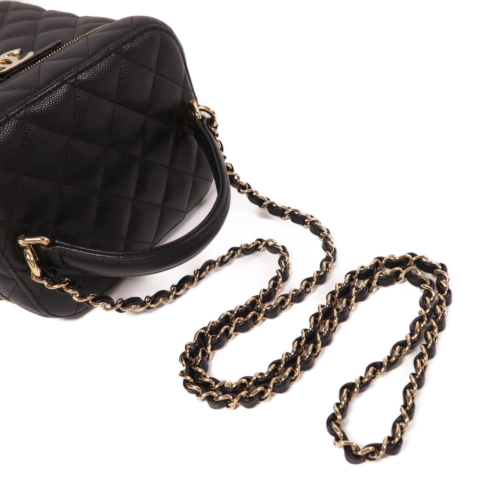 CHANEL 牛皮皮革Vanity Bag金扣手挽肩背兩用袋