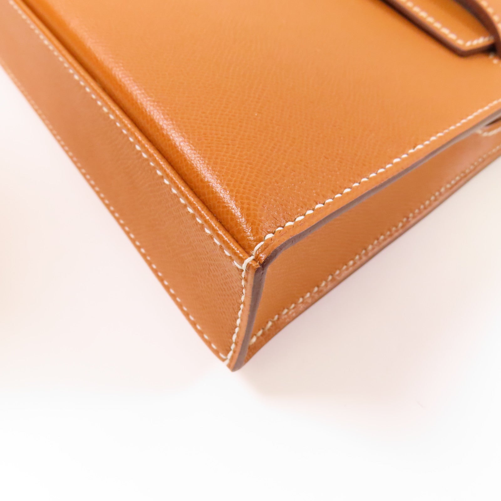 HERMES Madame皮革Kelly Elan銀扣肩背袋Gold