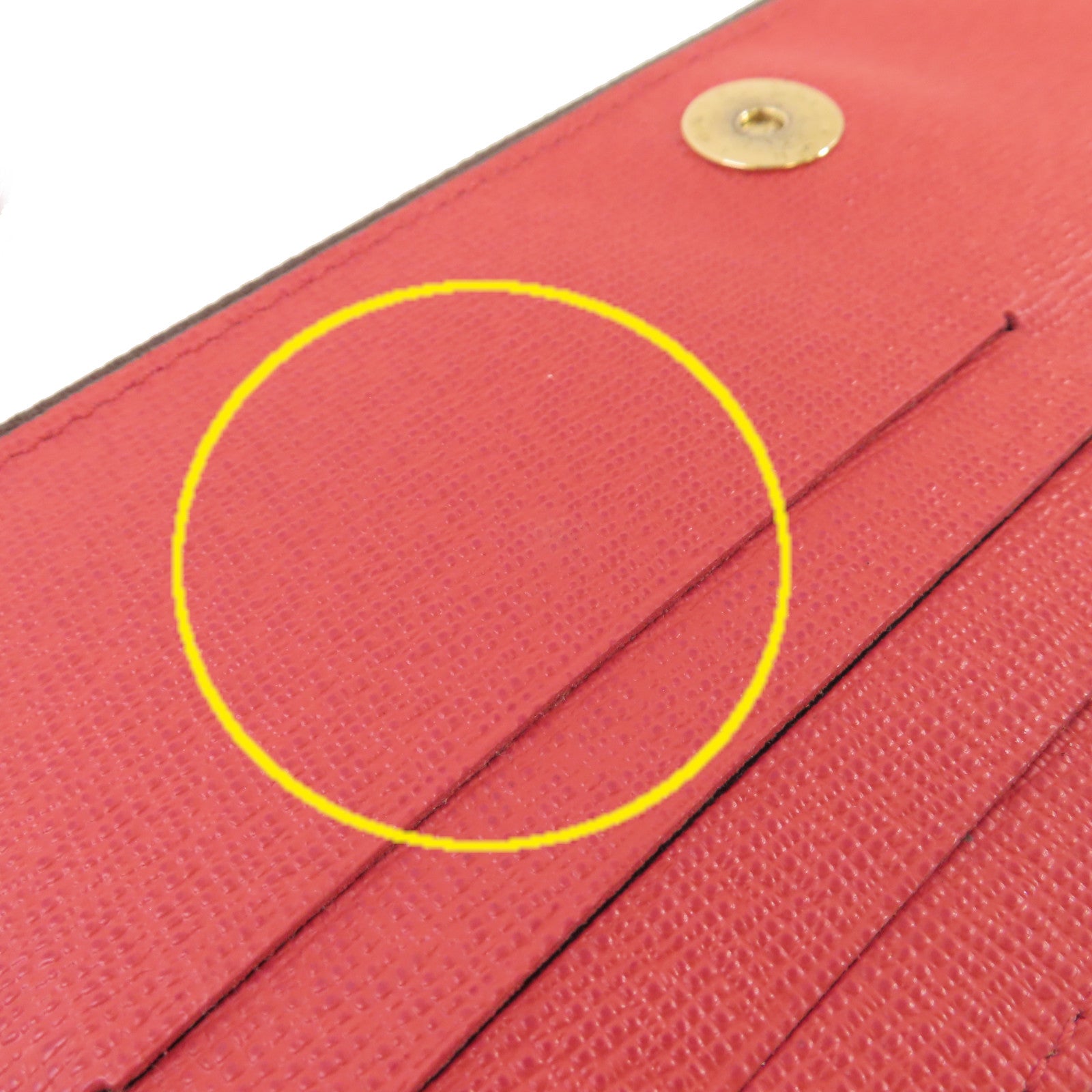 LOUIS VUITTON Monogram Portefeuille Adele Long Wallet金扣長錢包啡色/紅色