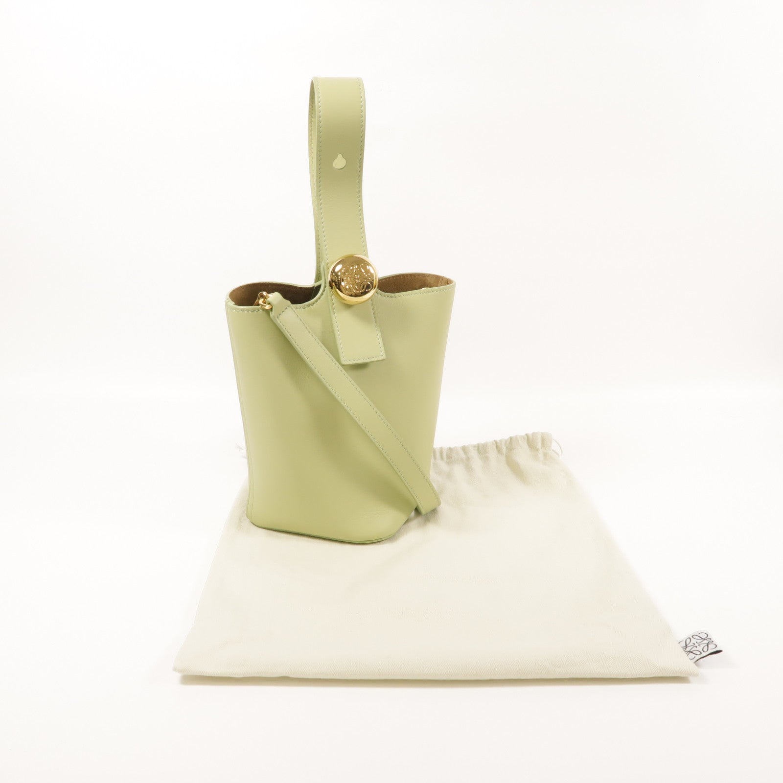 LOEWE 【激減優惠】牛皮皮革Pebble Bucket Mini金扣手挽肩背兩用袋