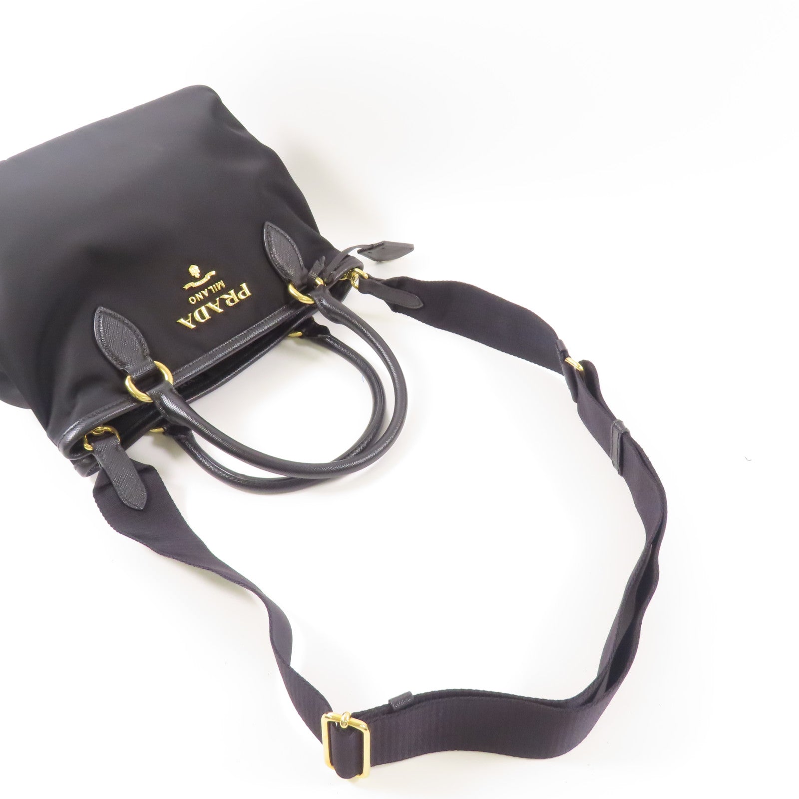 PRADA 尼龍2 Way Shoulder Bag金扣手挽肩背兩用袋