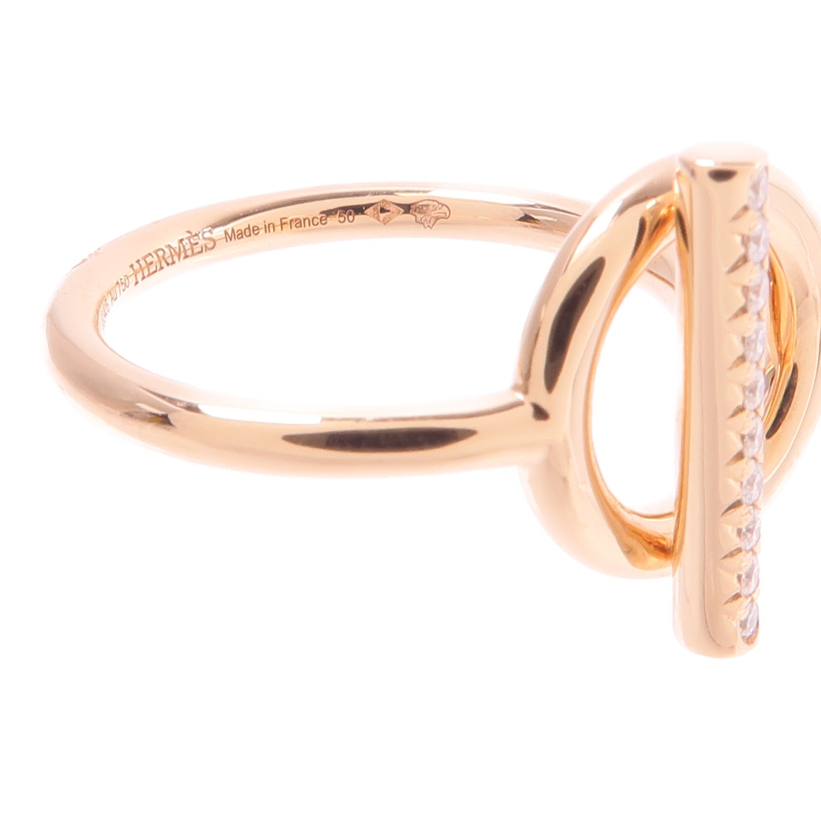 HERMES 18K玫瑰金Echappee Ring鑽石戒指