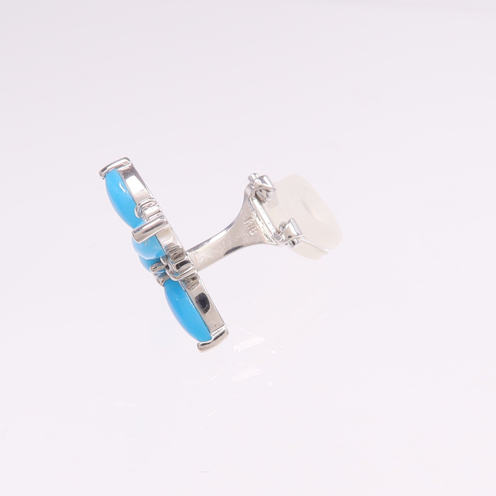 JEWELRY 【激減優惠】18K/14K白金Turquoise Diamond Earrings綠松石/鑽石耳環