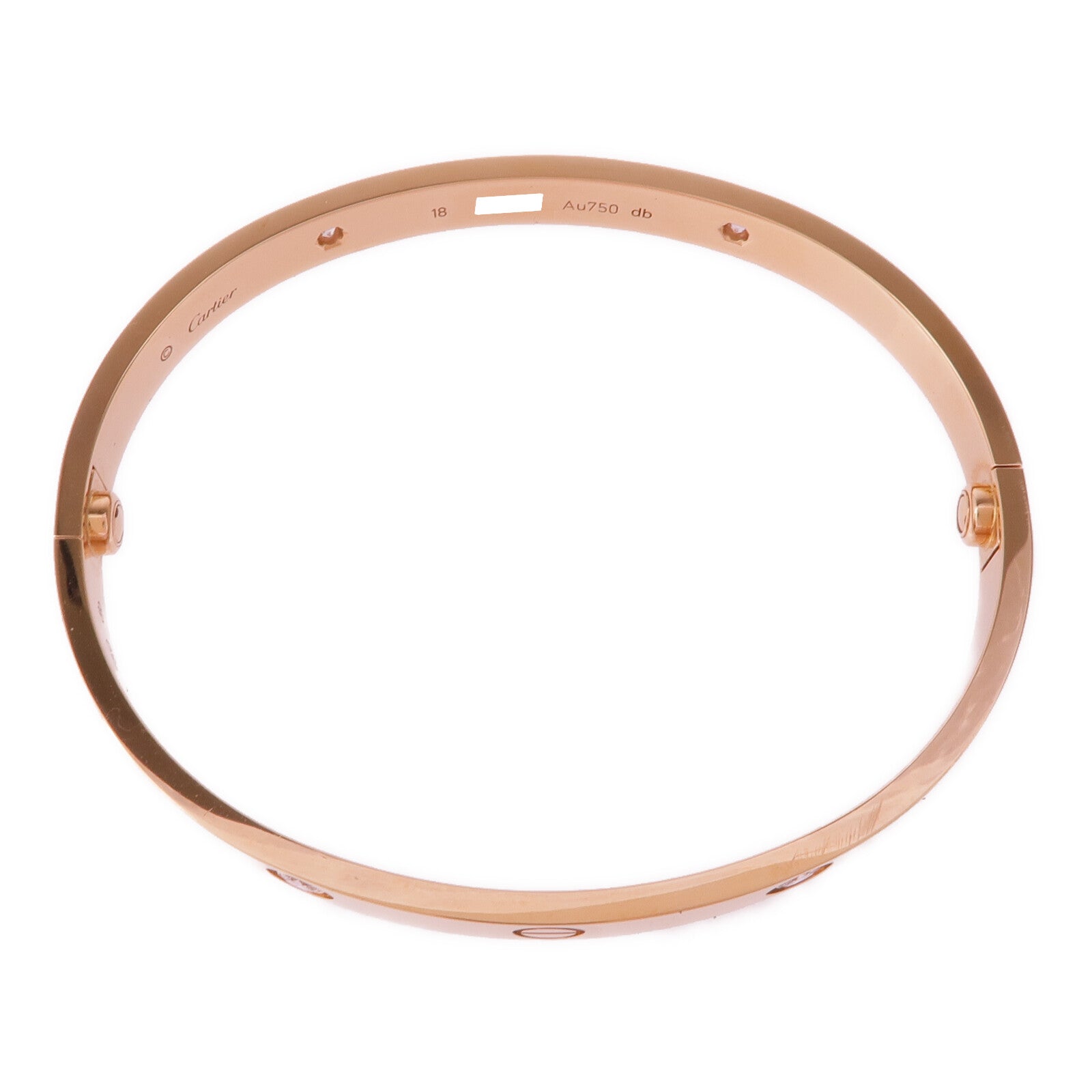 CARTIER 18K玫瑰金Love Bracelet 4 Diamonds鑽石手鐲Cartier#18