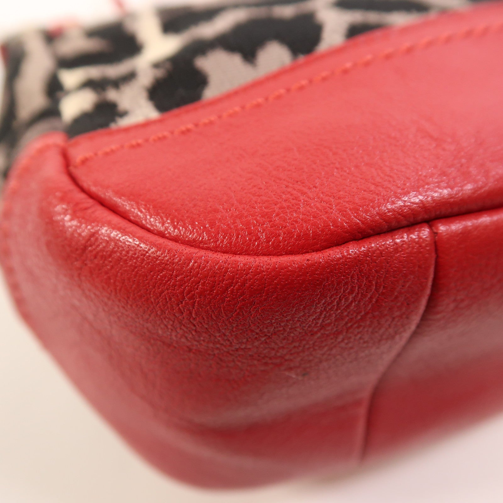 COACH 帆布/牛皮皮革Shoulder Bag銀扣肩背袋