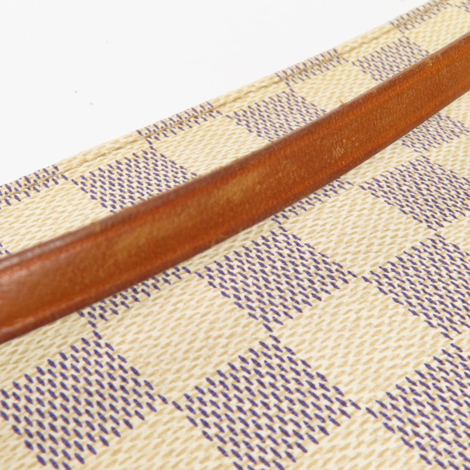 LOUIS VUITTON Damier Azur Pochette Accessories金扣手挽袋