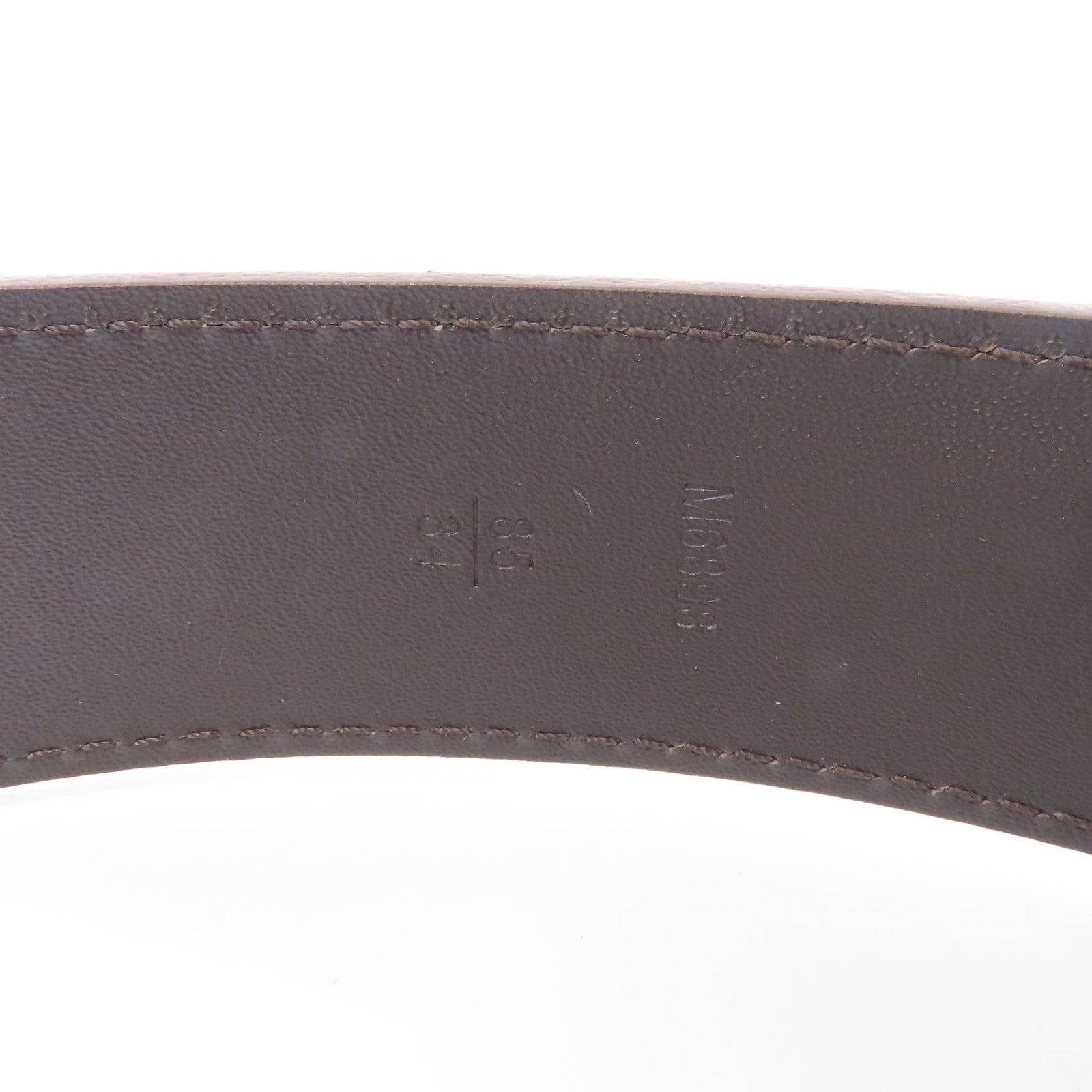 LOUIS VUITTON Taiga Belt 85cm 銀扣灰色