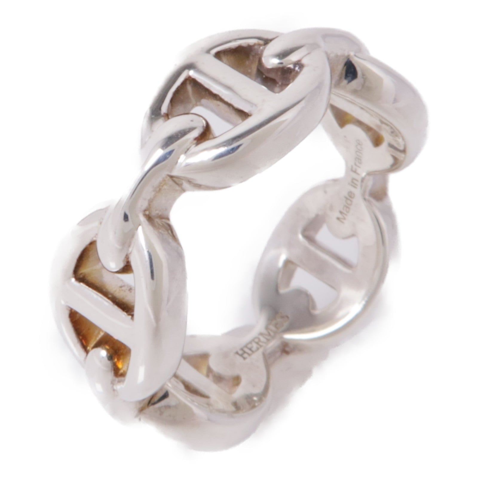 HERMES 925純銀Chaine d'ancre Enchainee Ring戒指US#4.5