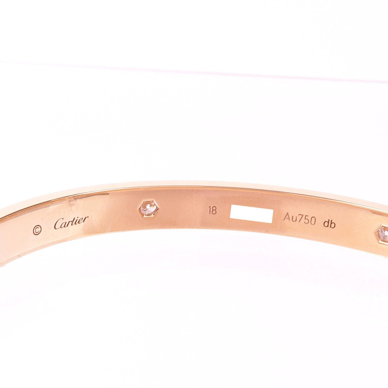 CARTIER 18K玫瑰金Love Bracelet 4 Diamonds鑽石手鐲Cartier#18