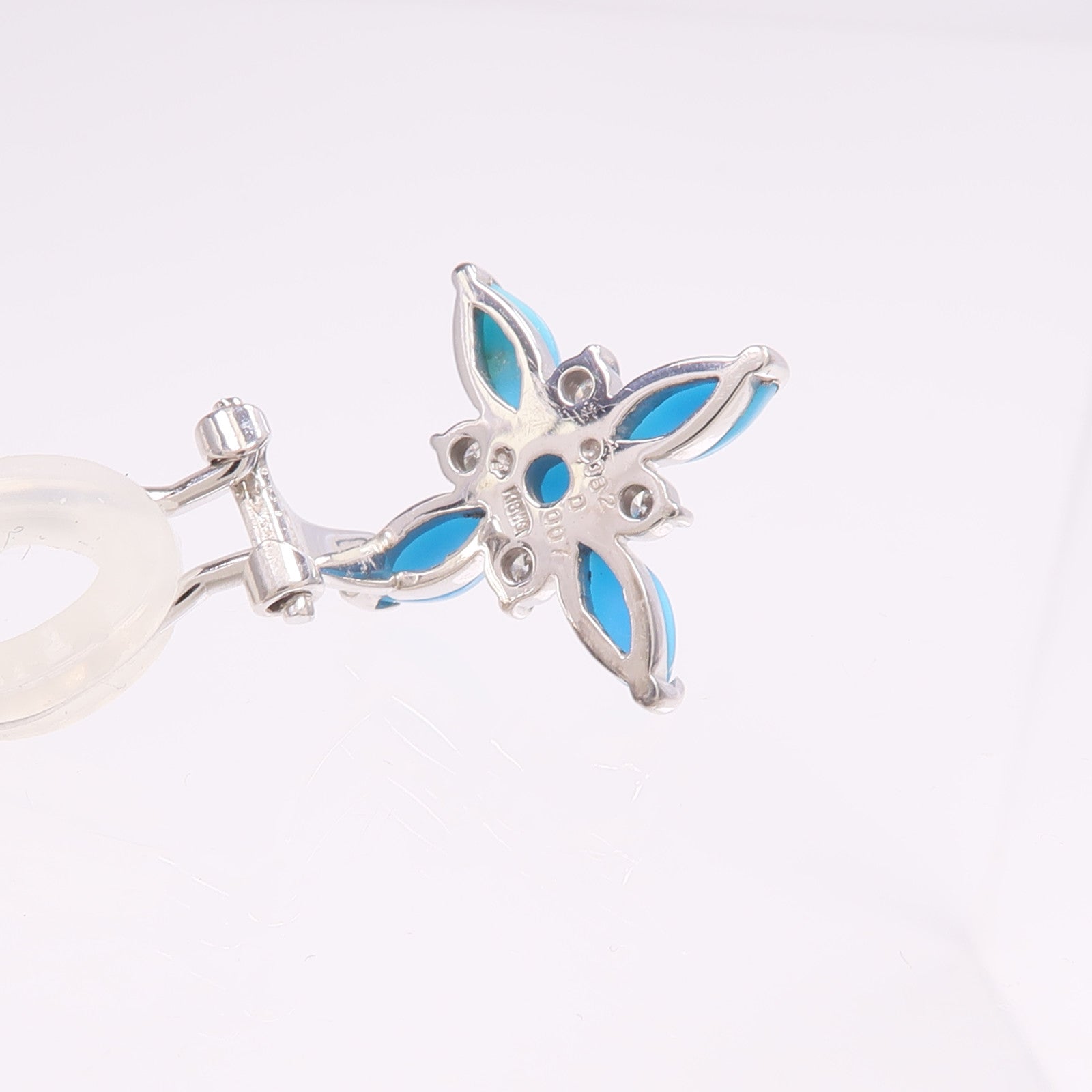JEWELRY 【激減優惠】18K/14K白金Turquoise Diamond Earrings綠松石/鑽石耳環