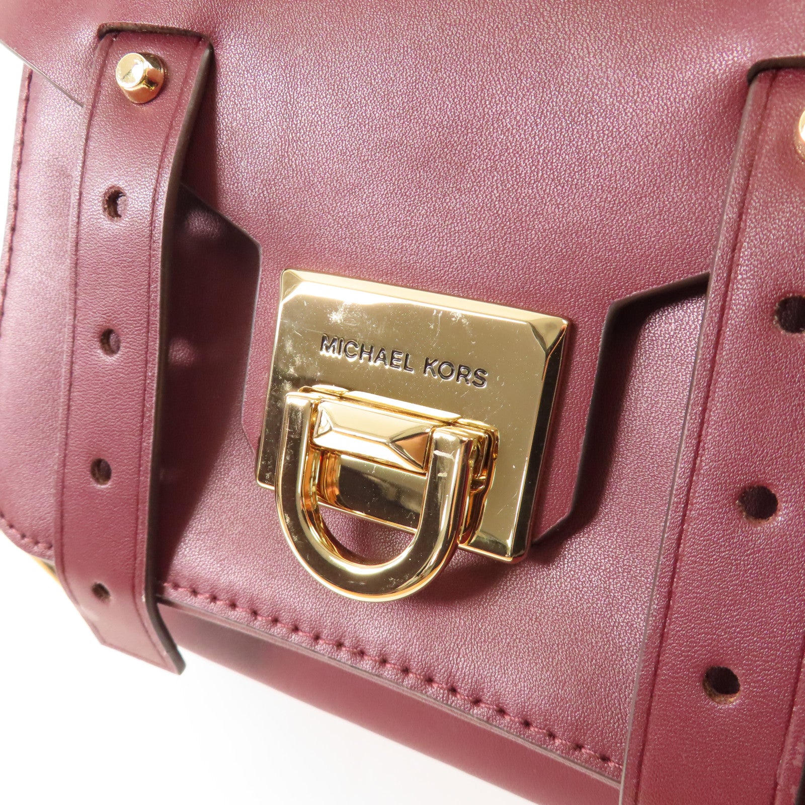 Michael Kors 牛皮皮革Mini Manhattan Bag金扣手挽肩背兩用袋