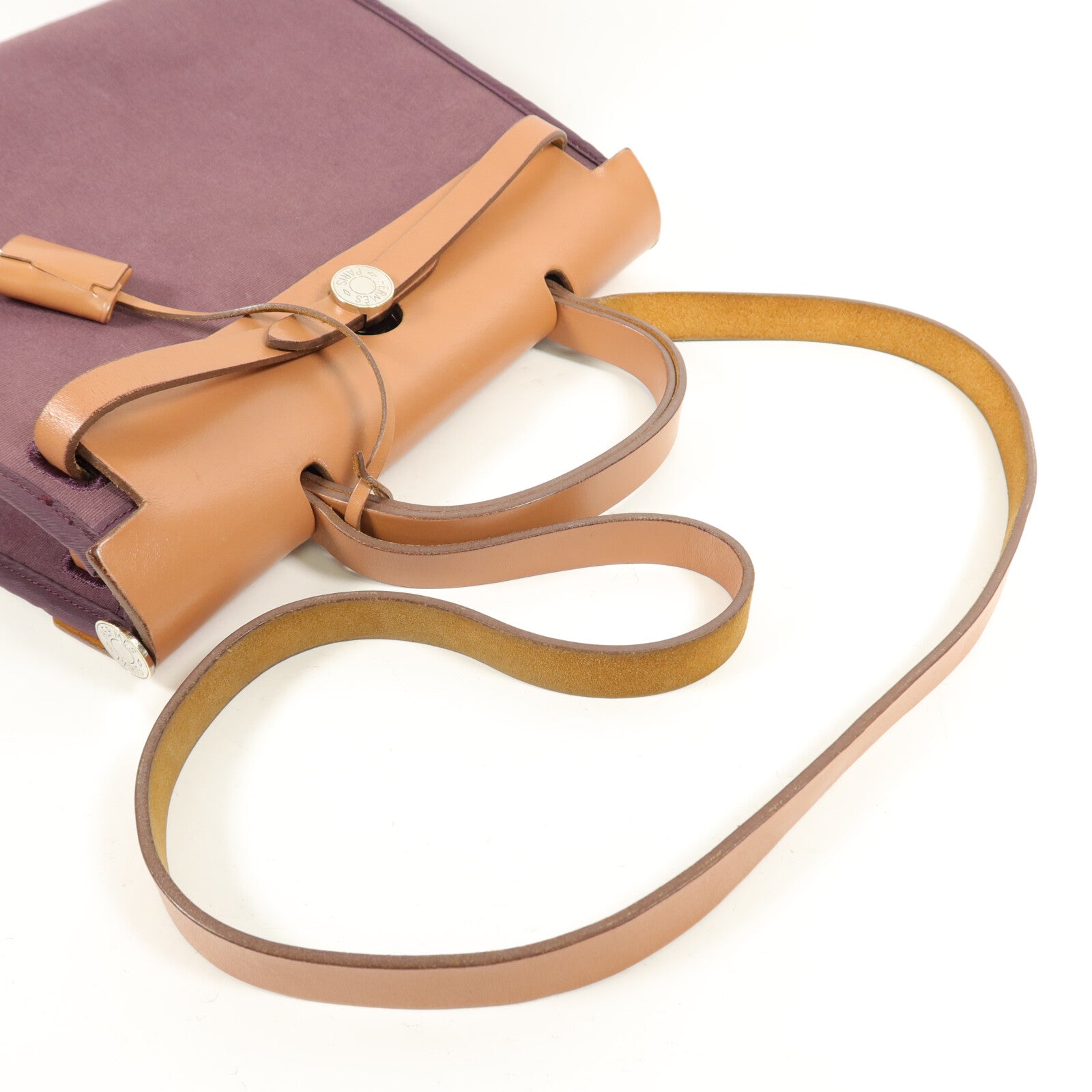 HERMES 帆布Herbag PM手挽肩背兩用袋Anemone