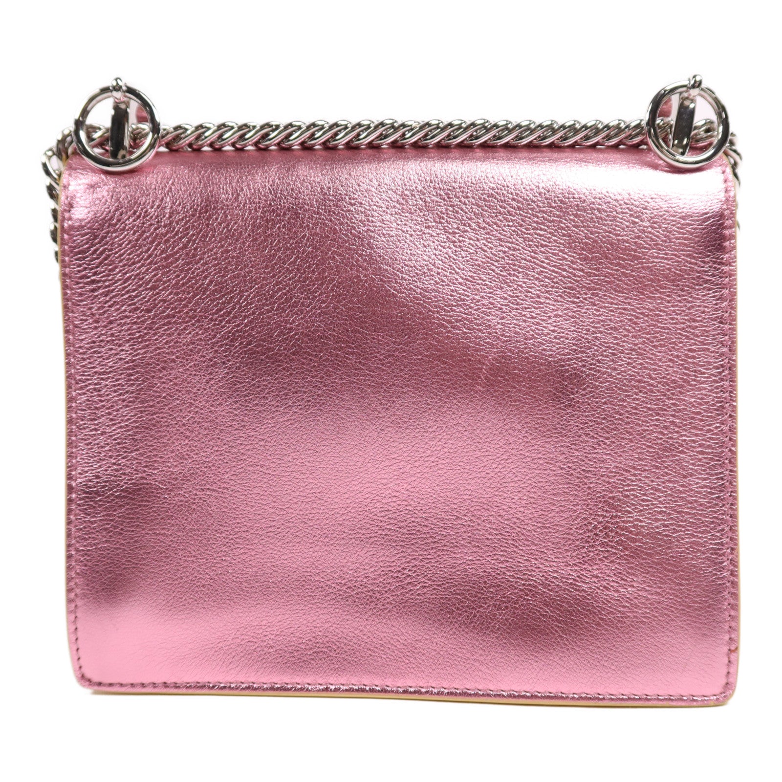 FENDI 牛皮皮革Ken I銀扣鏈帶肩背袋