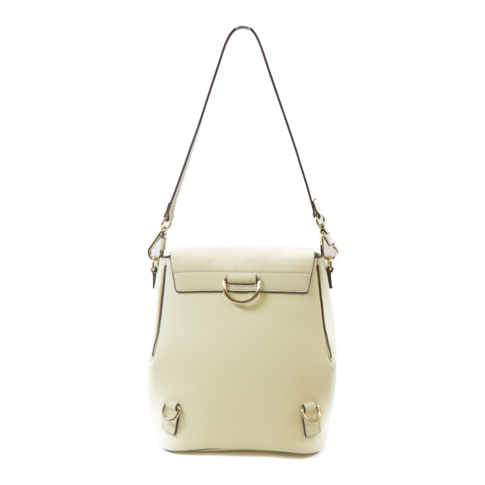 Chloe 牛皮皮革Faye Backpack金扣肩背背包兩用袋米色