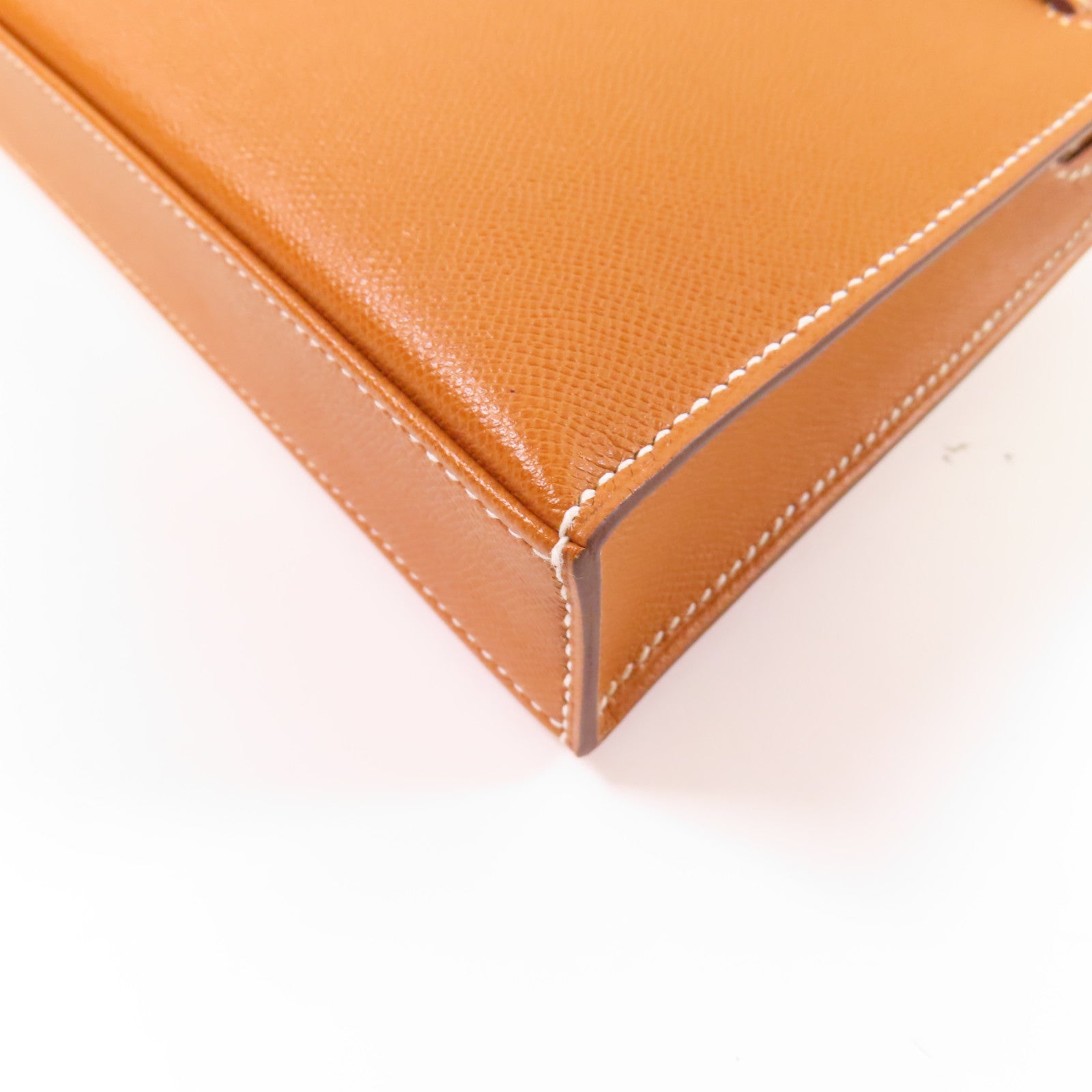 HERMES Madame皮革Kelly Elan銀扣肩背袋Gold