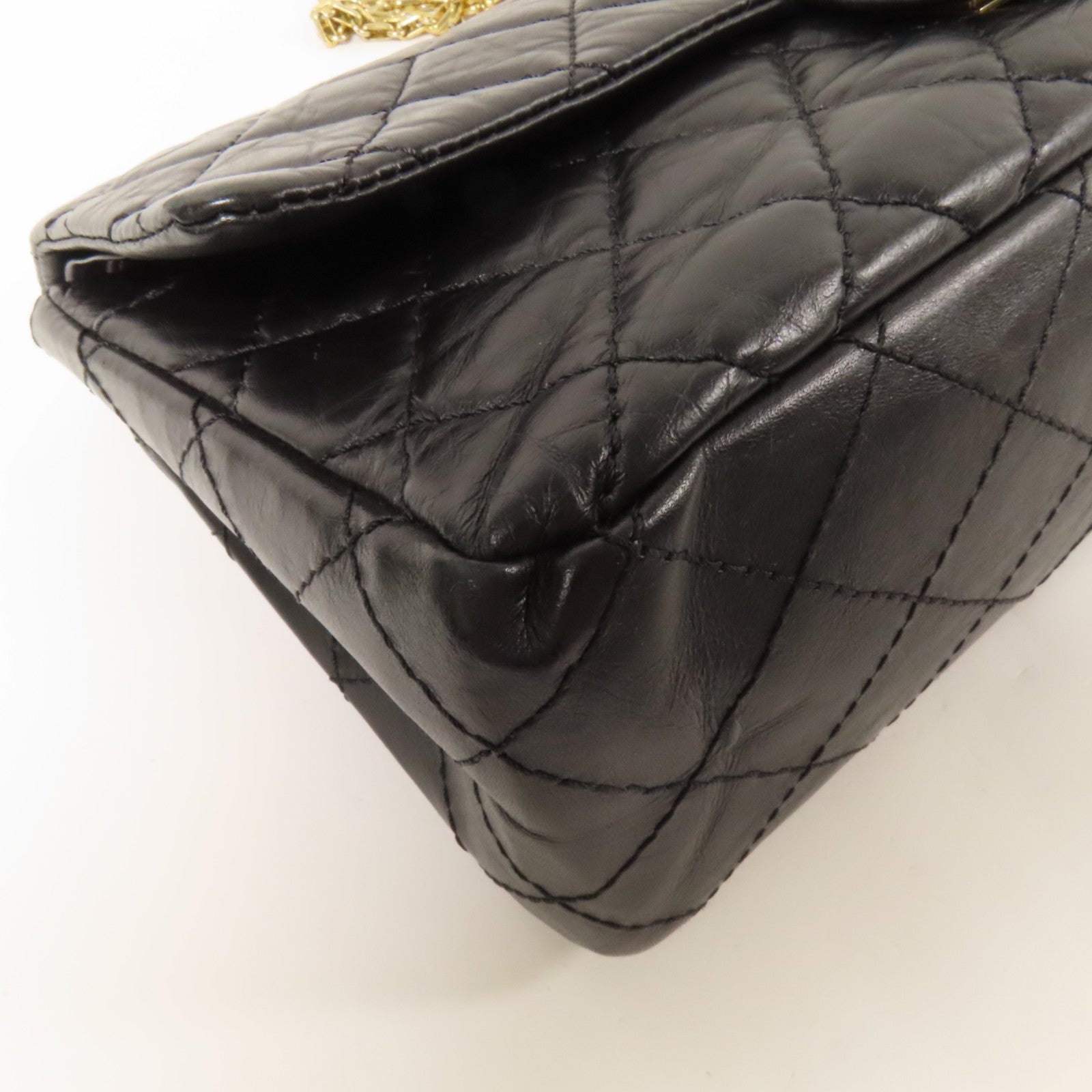 CHANEL 牛皮皮革2.55金扣鏈帶肩背袋