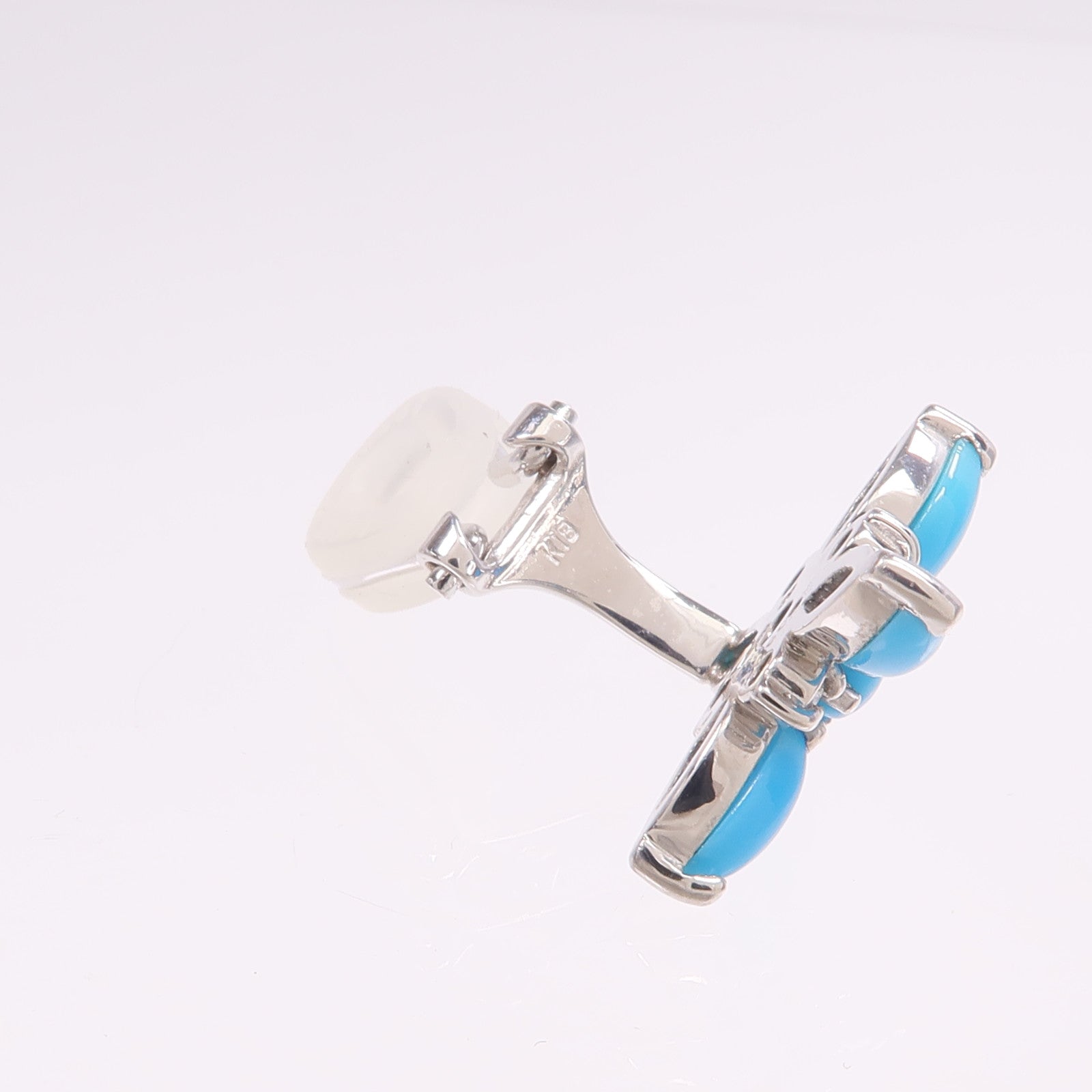 JEWELRY 【激減優惠】18K/14K白金Turquoise Diamond Earrings綠松石/鑽石耳環
