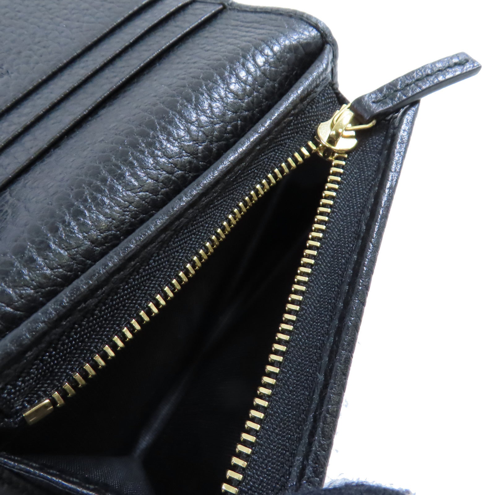 GUCCI 牛皮皮革GG Marmot Wallet金扣短錢包黑色