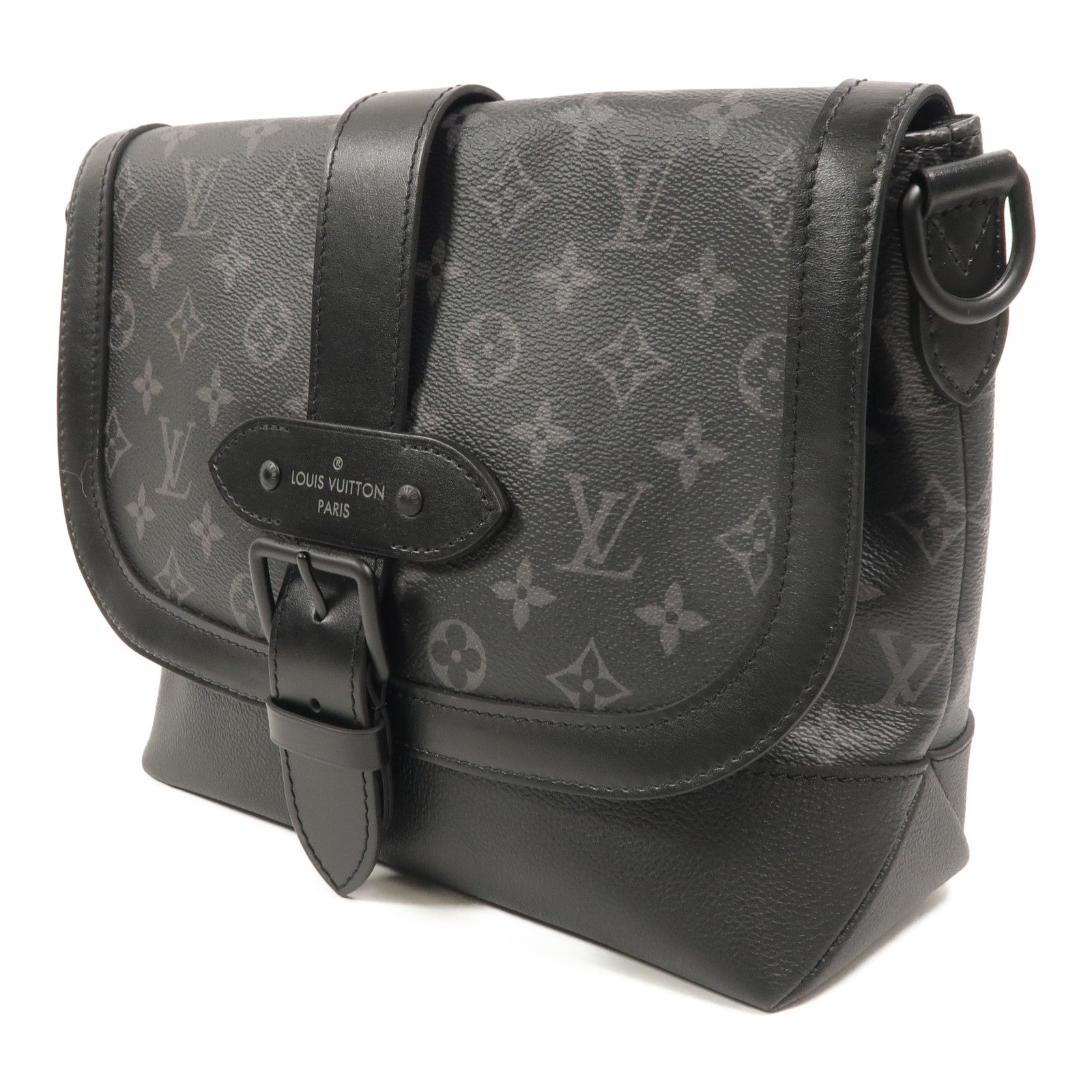 LOUIS VUITTON Monogram Eclipse Saumur Messenger肩背袋