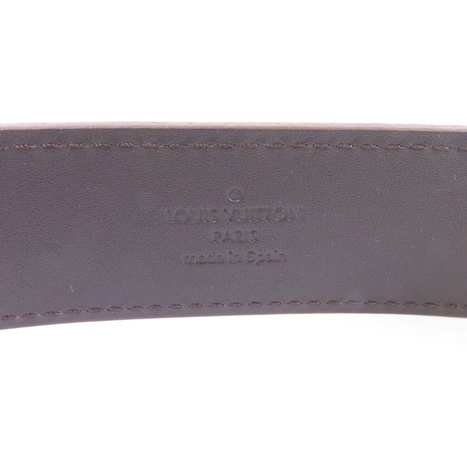 LOUIS VUITTON Taiga Belt 85cm 銀扣灰色