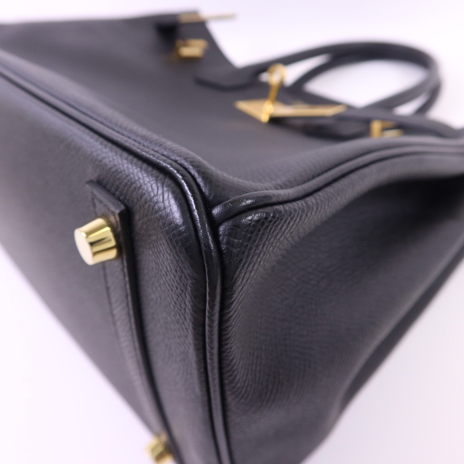 HERMES Epsom皮革Birkin 30金扣手挽袋Noir