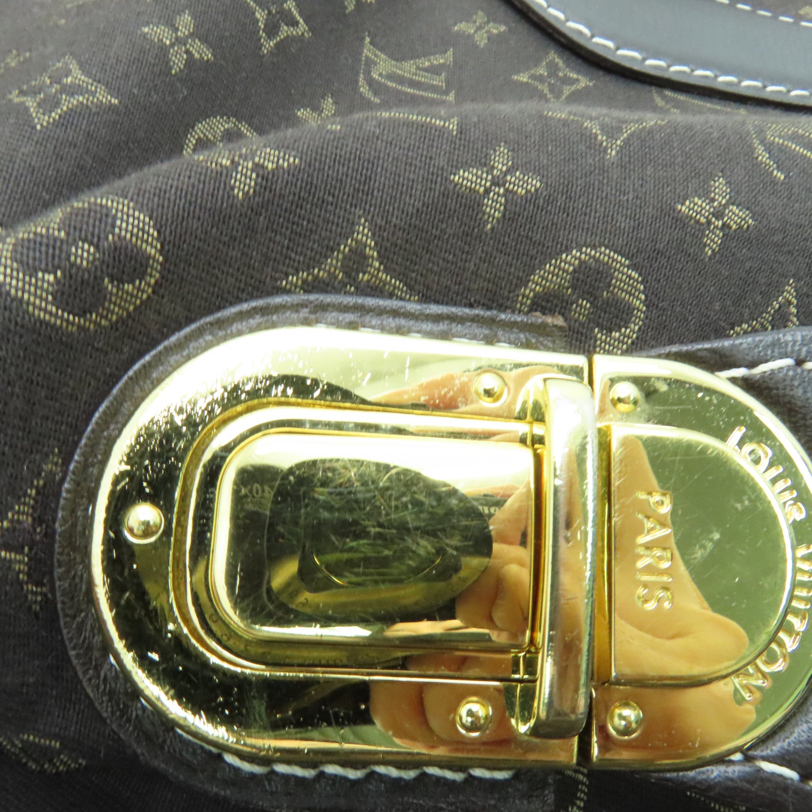 LOUIS VUITTON Monogram Mini Lin Shoulder Bag金扣肩背袋啡色