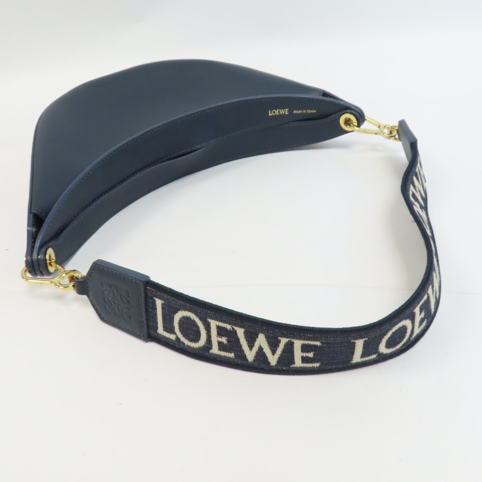 LOEWE 【激減優惠】牛皮皮革Luna金扣肩背袋藍色