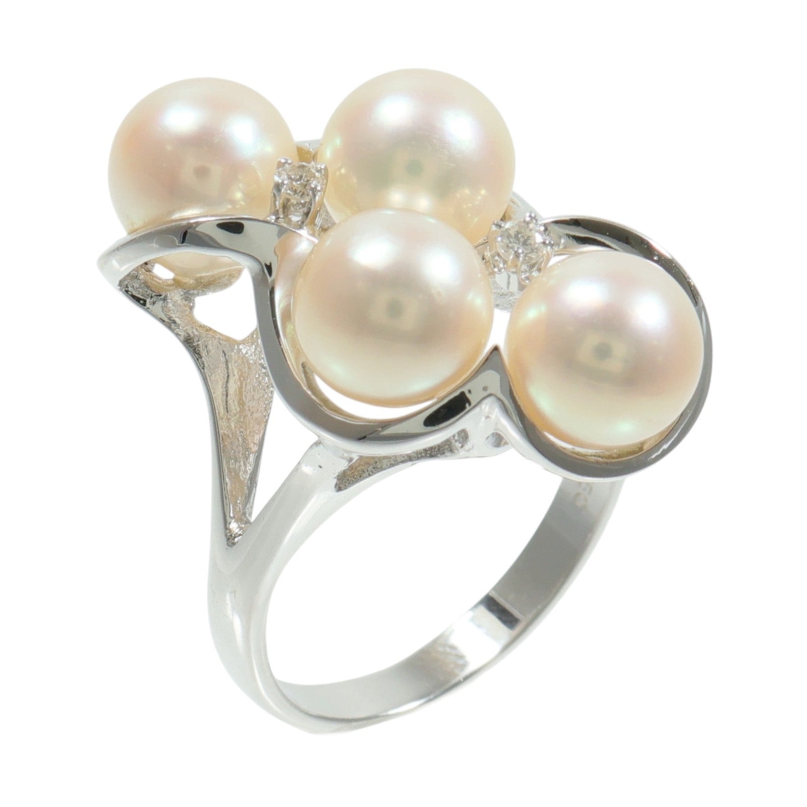 JEWELRY 18K白金Pearl Diamond Ring