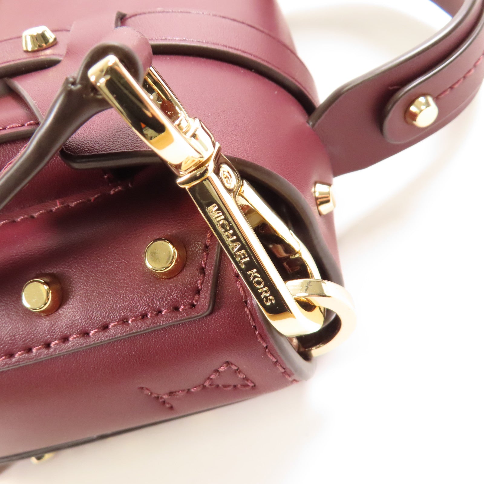 Michael Kors 牛皮皮革Mini Manhattan Bag金扣手挽肩背兩用袋