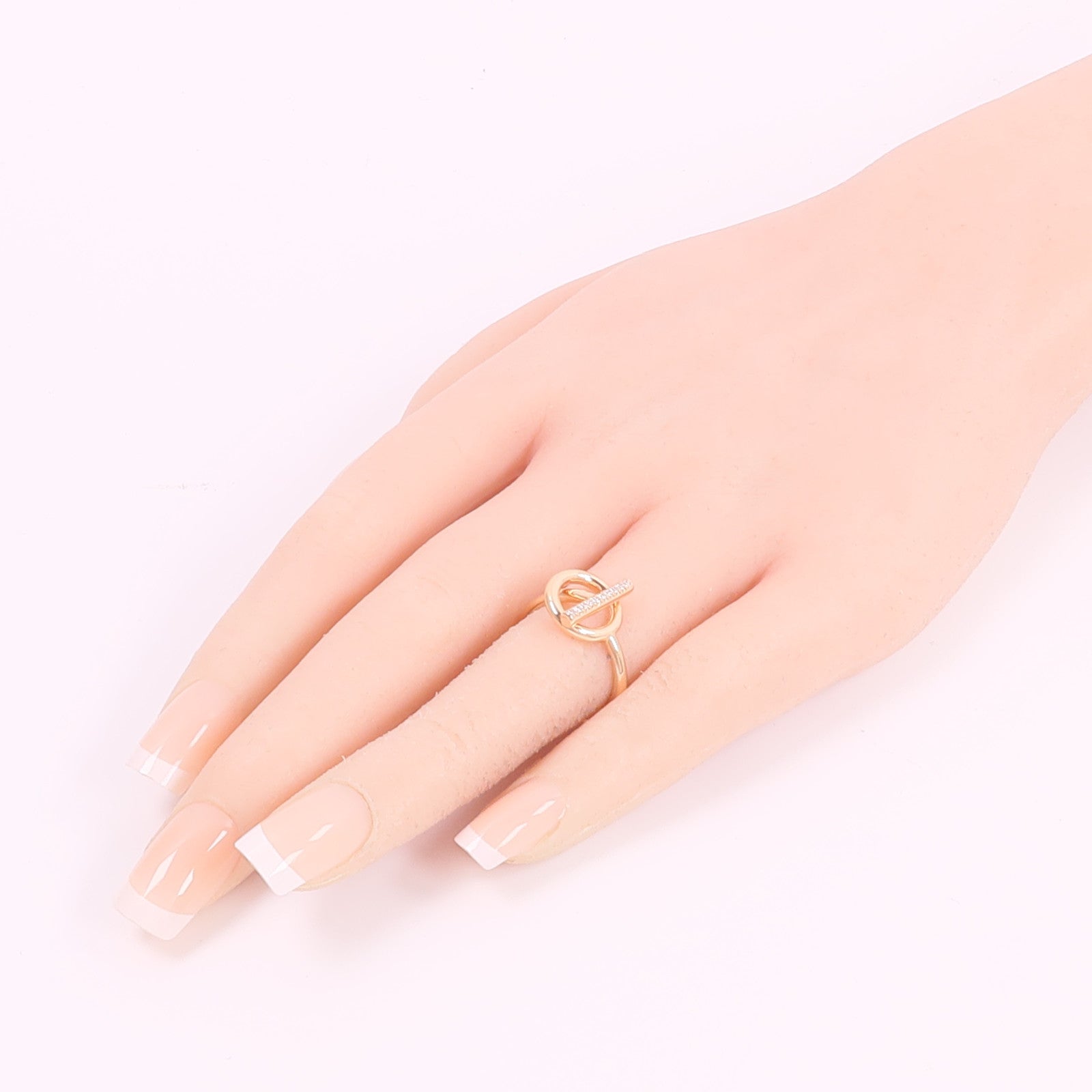 HERMES 18K玫瑰金Echappee Ring鑽石戒指
