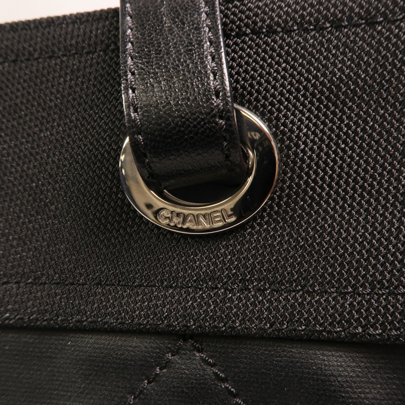 CHANEL 尼龍/帆布Tote Bag銀扣手挽袋