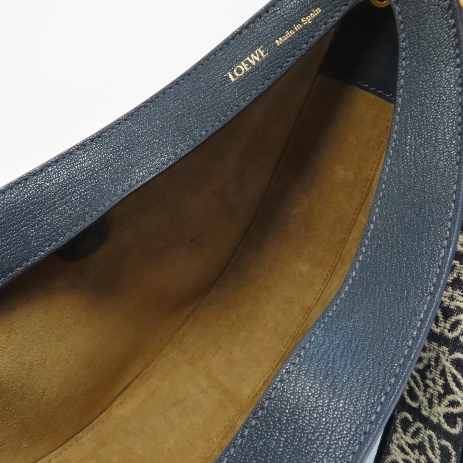 LOEWE 【激減優惠】牛皮皮革Luna金扣肩背袋藍色
