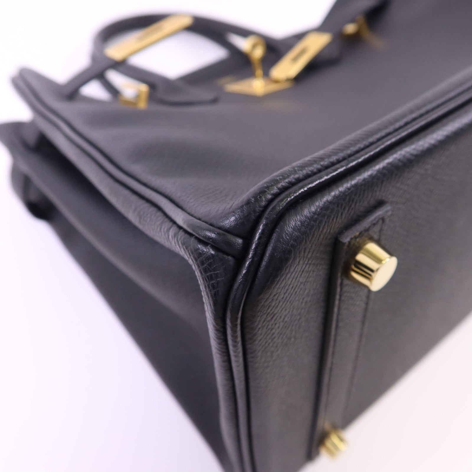 HERMES Epsom皮革Birkin 30金扣手挽袋Noir