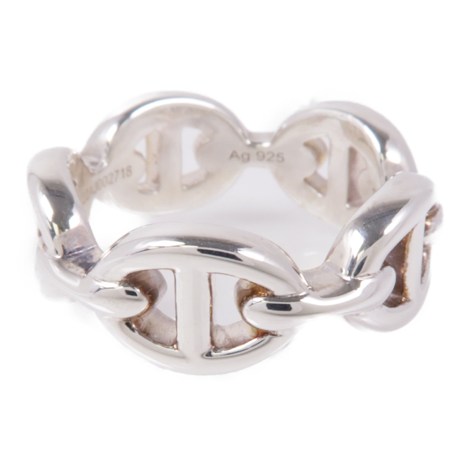 HERMES 925純銀Chaine d'ancre Enchainee Ring戒指US#4.5