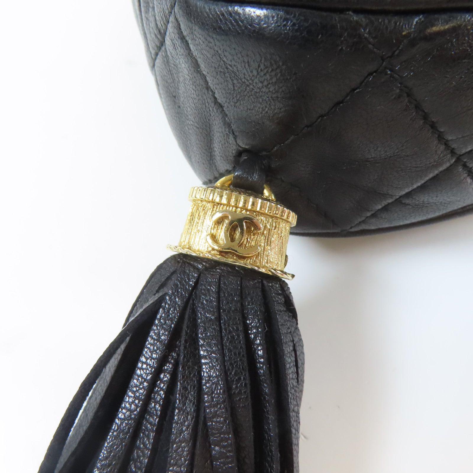 CHANEL 【激減優惠】菱格羊皮皮革Vintage Chain Shoulder金扣鏈帶肩背袋黑色